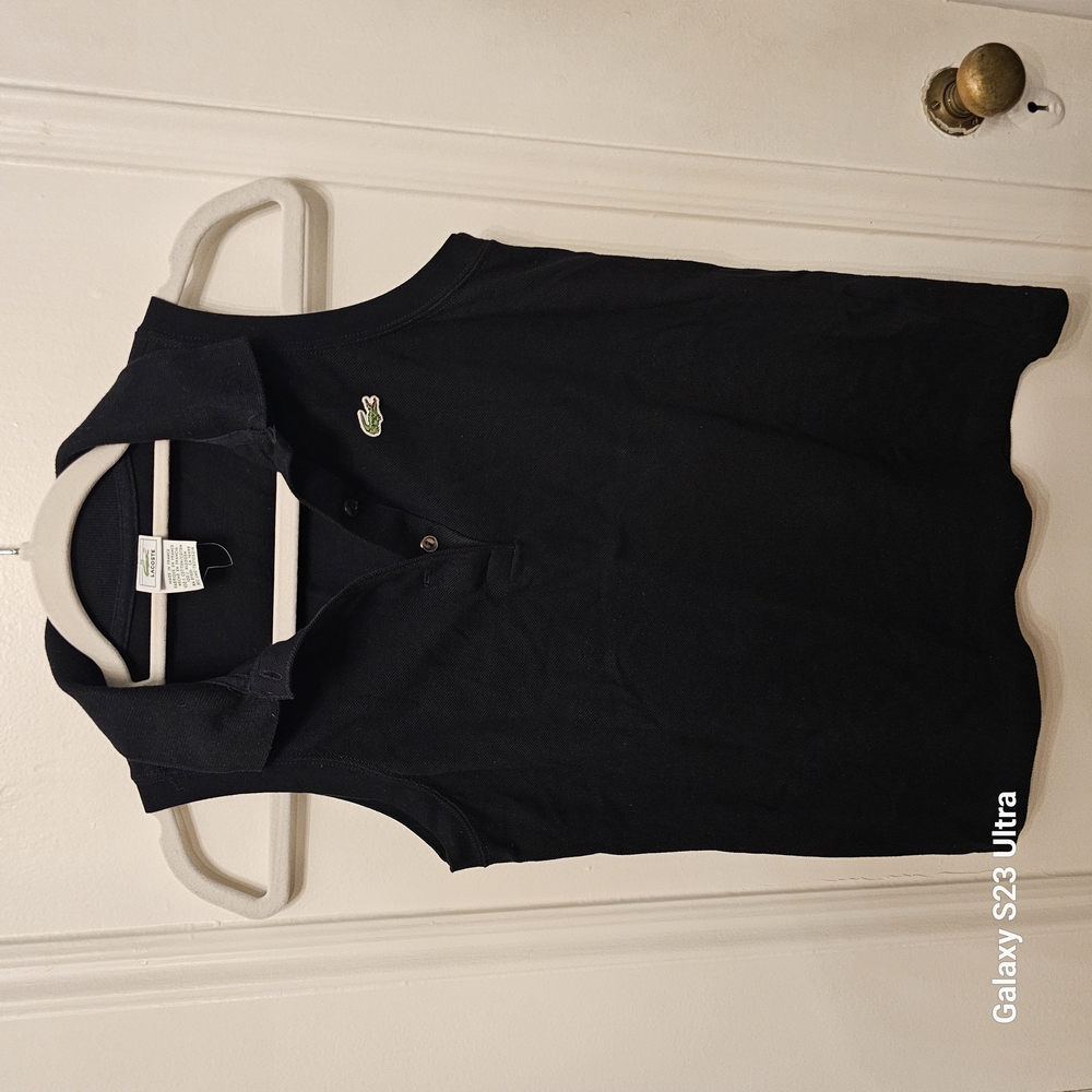 Lacoste Black Sleeveless Polo Tank Top